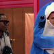 Ra'Jah O'Hara and Scarlet Envy in the werkroom of RuPaul's Drag Race All Stars. Scarlet is dressed like Katy Perry's Left Shark.
